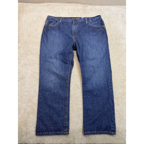 Ariat M4 FR Jeans Mens 42x30 Blue Low Rise Boot Cut Workwear Western - Picture 2 of 10
